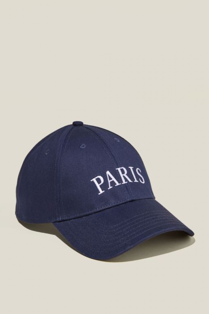 Cotton On 6 Panel Ball Men\'s Caps Navy | rRSEX9HKviI