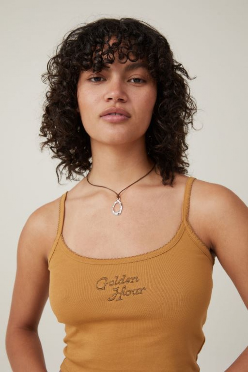 Cotton On 90 S Graphic Strappy Cami Women's Graphic T-Shirts Brown | Ngug7aM3VYy