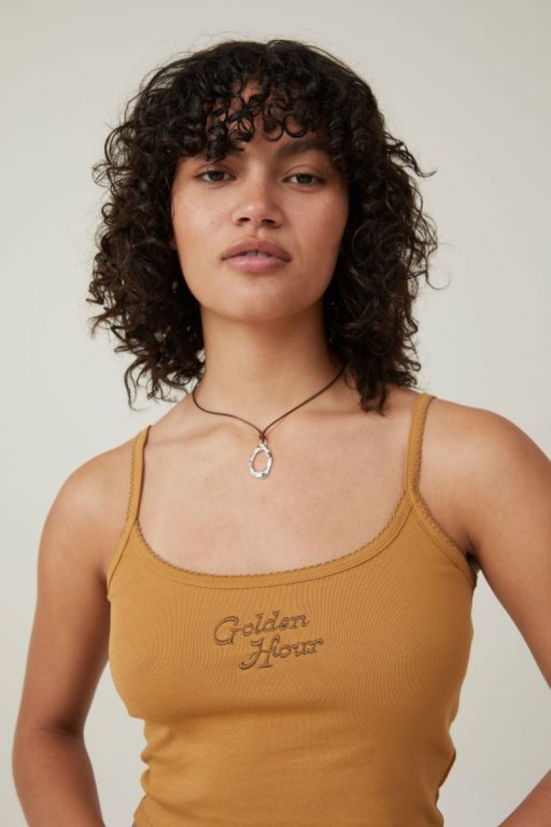 Cotton On 90 S Graphic Strappy Women\'s Cami Brown | BPoCj0up6KD