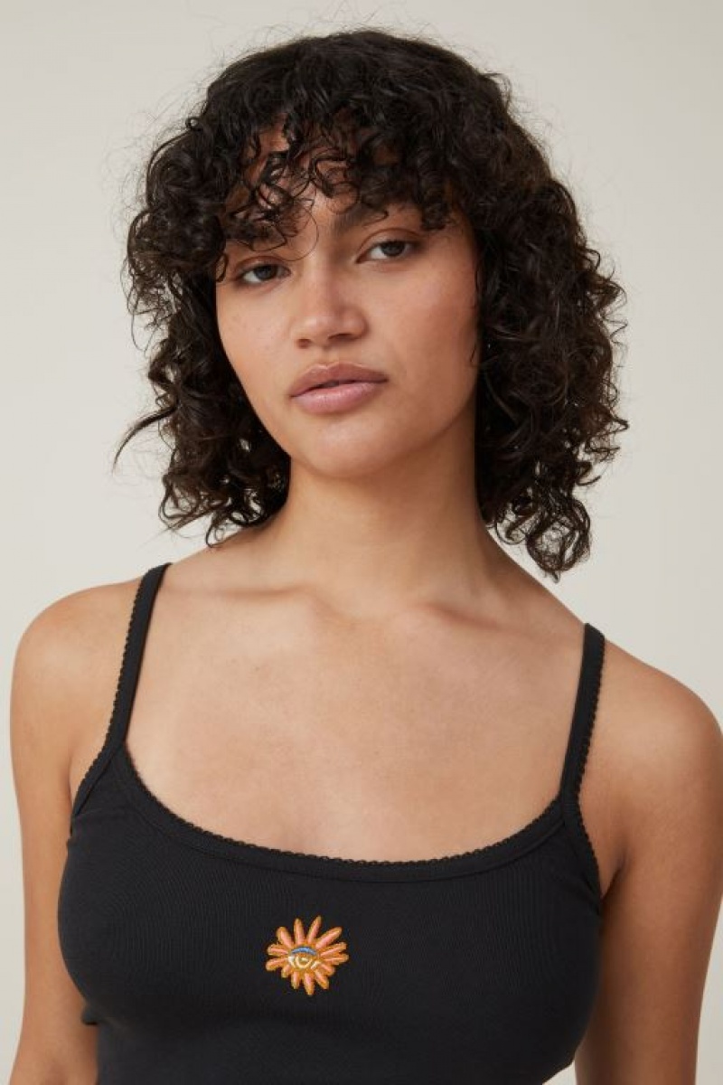 Cotton On 90 S Graphic Strappy Women's Cami Black | 4Ur9JK0JTAB