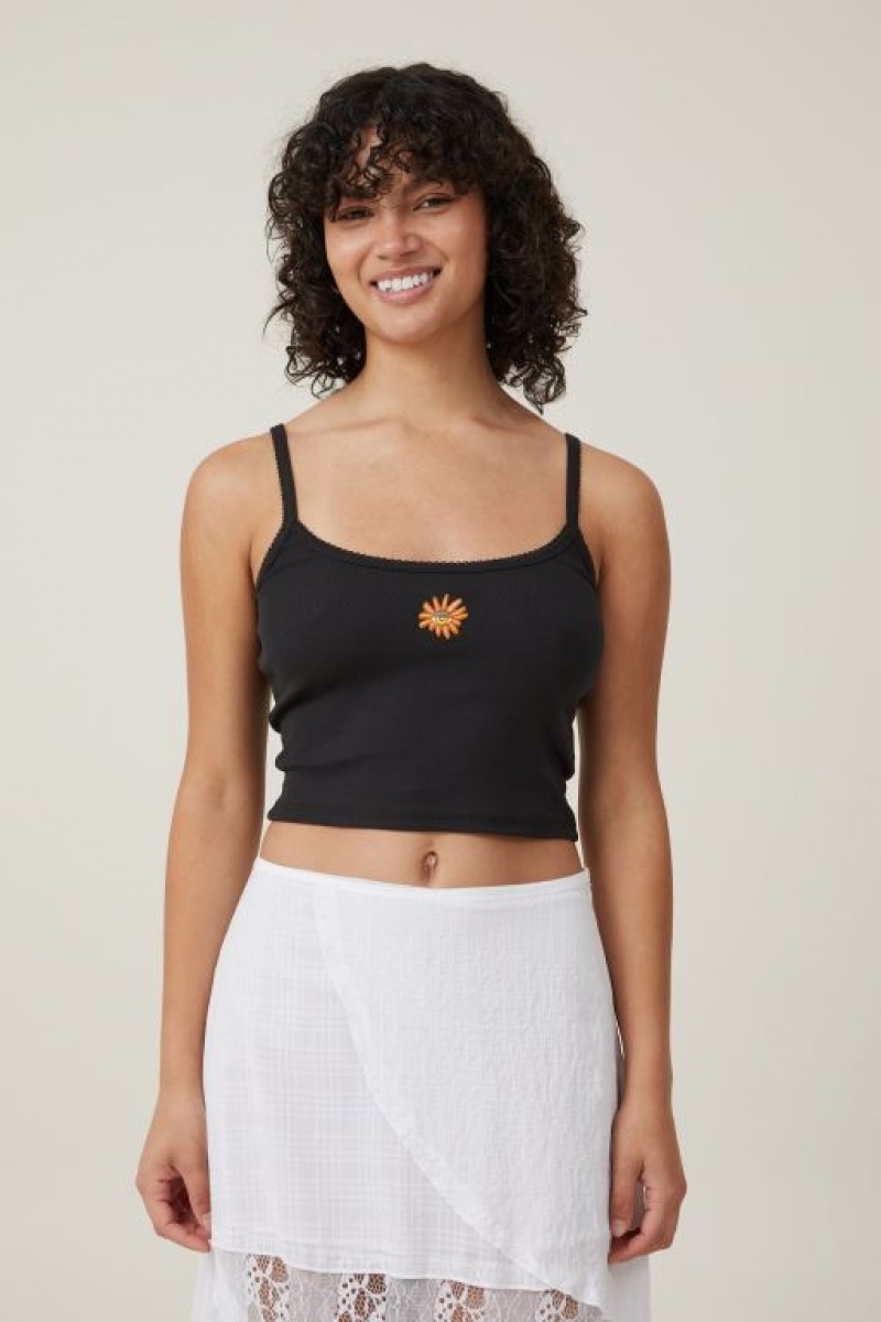 Cotton On 90 S Graphic Strappy Women\'s Cami Black | 4Ur9JK0JTAB