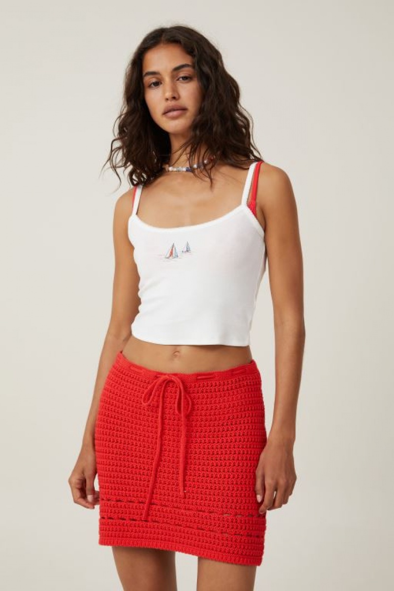 Cotton On 90 S Graphic Strappy Women\'s Cami White | RyXSh6hLNDt
