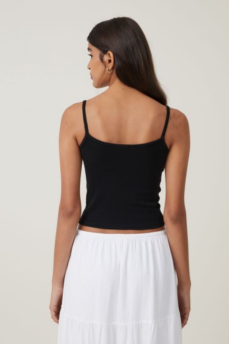 Cotton On 90 S Strappy Women's Cami Black | E3q8LEkRb5o