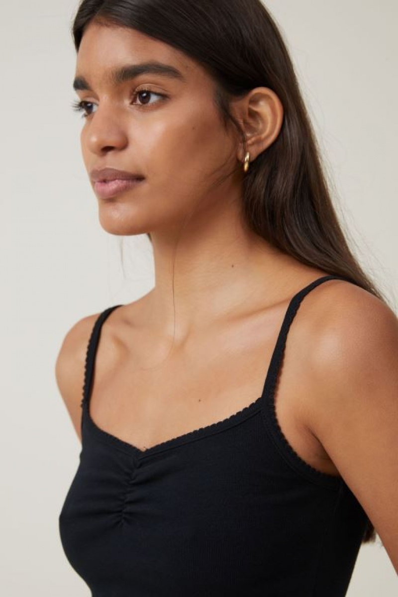 Cotton On 90 S Strappy Women's Cami Black | E3q8LEkRb5o