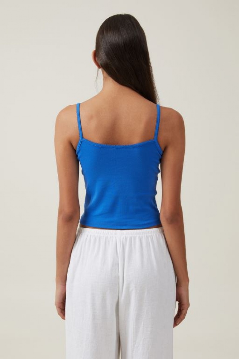 Cotton On 90 S Strappy Women's Cami Blue | bFhh3hchl77