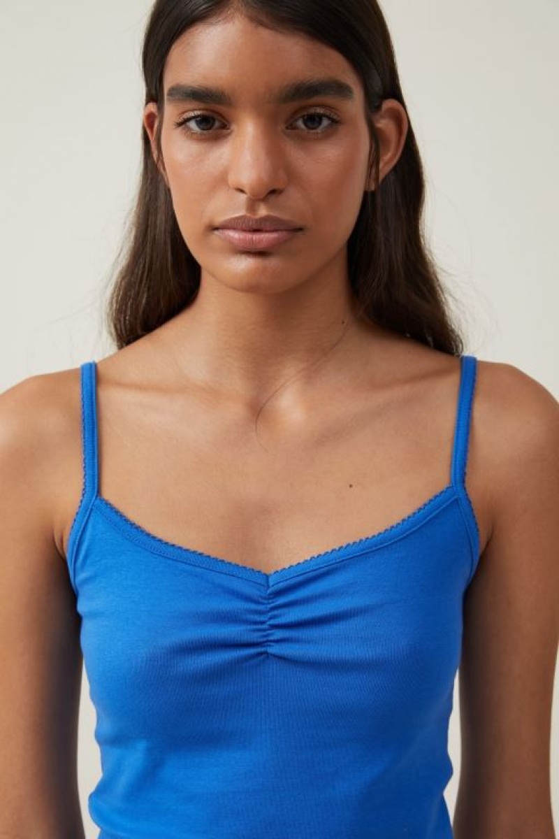 Cotton On 90 S Strappy Women's Cami Blue | bFhh3hchl77