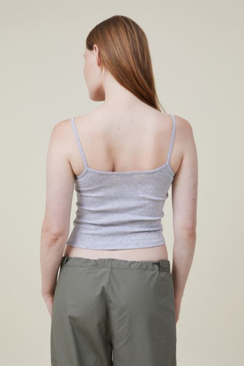 Cotton On 90 S Strappy Women's Cami Grey | wH2sTkwE97W