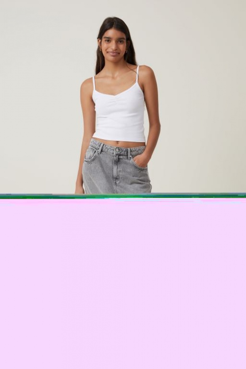 Cotton On 90 S Strappy Women's Cami White | 5relXReclNJ