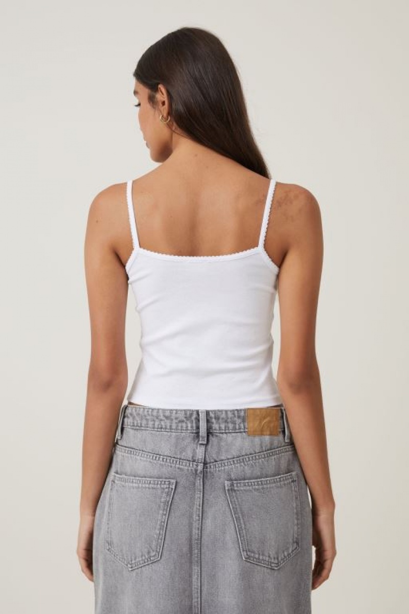 Cotton On 90 S Strappy Women's Cami White | 5relXReclNJ