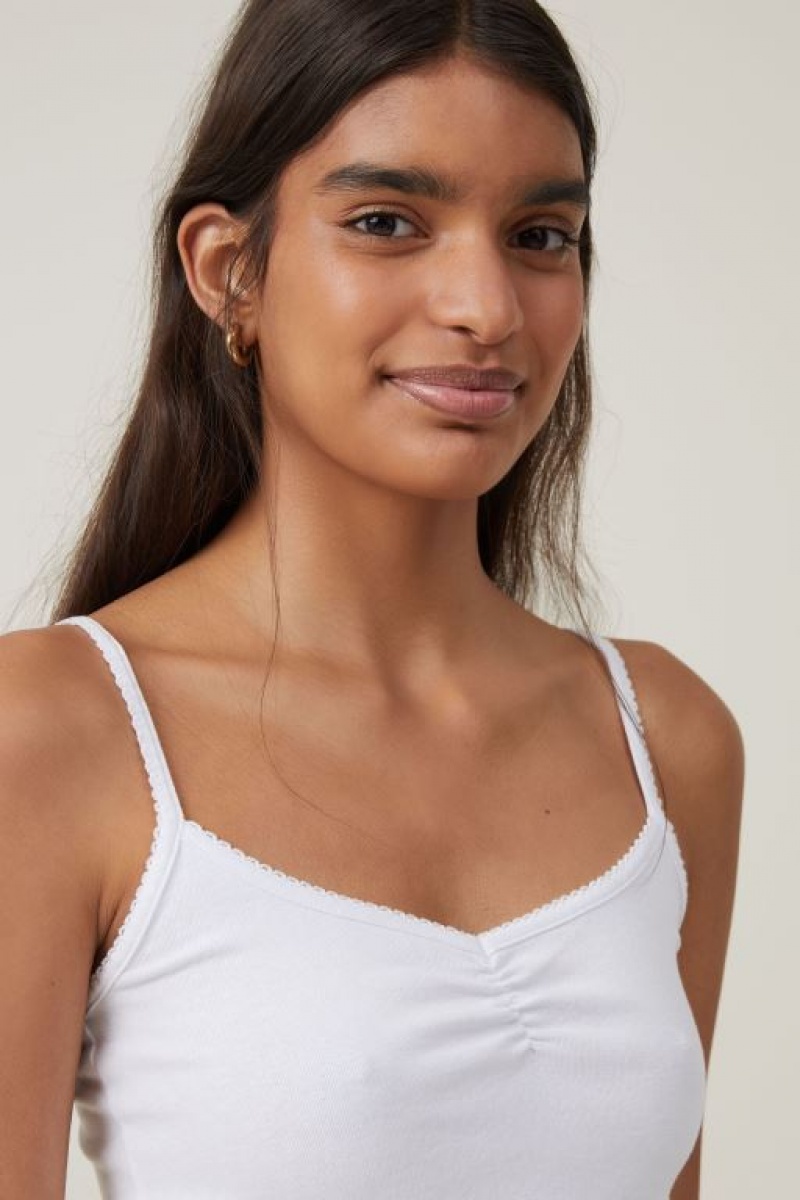 Cotton On 90 S Strappy Women's Cami White | 5relXReclNJ