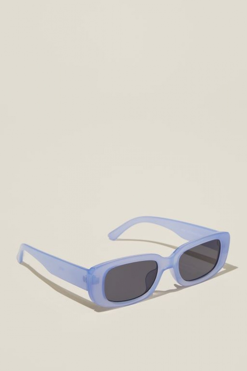 Cotton On Abby Rectangle Women's Sunglasses Blue | XkjcOi24c3h