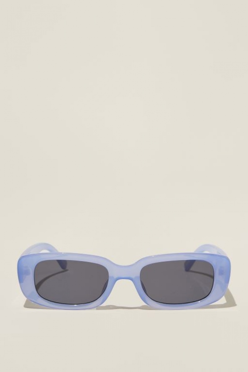 Cotton On Abby Rectangle Women\'s Sunglasses Blue | XkjcOi24c3h