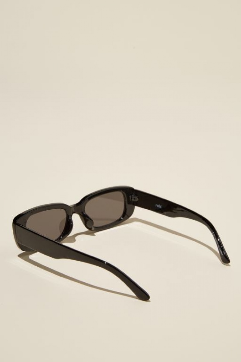 Cotton On Abby Rectangle Women's Sunglasses Black | tgTupBJIuIc