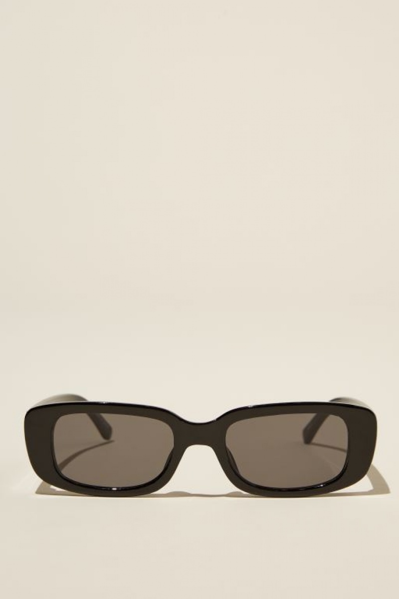 Cotton On Abby Rectangle Women\'s Sunglasses Black | tgTupBJIuIc