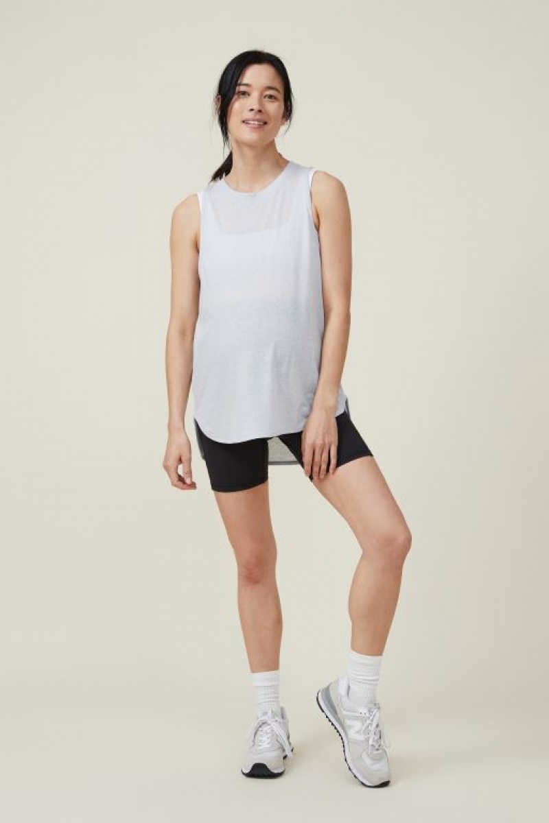 Cotton On Active Curve Hem Tank Top Women's Maternity Wear Grey | eKkhMUduNAK