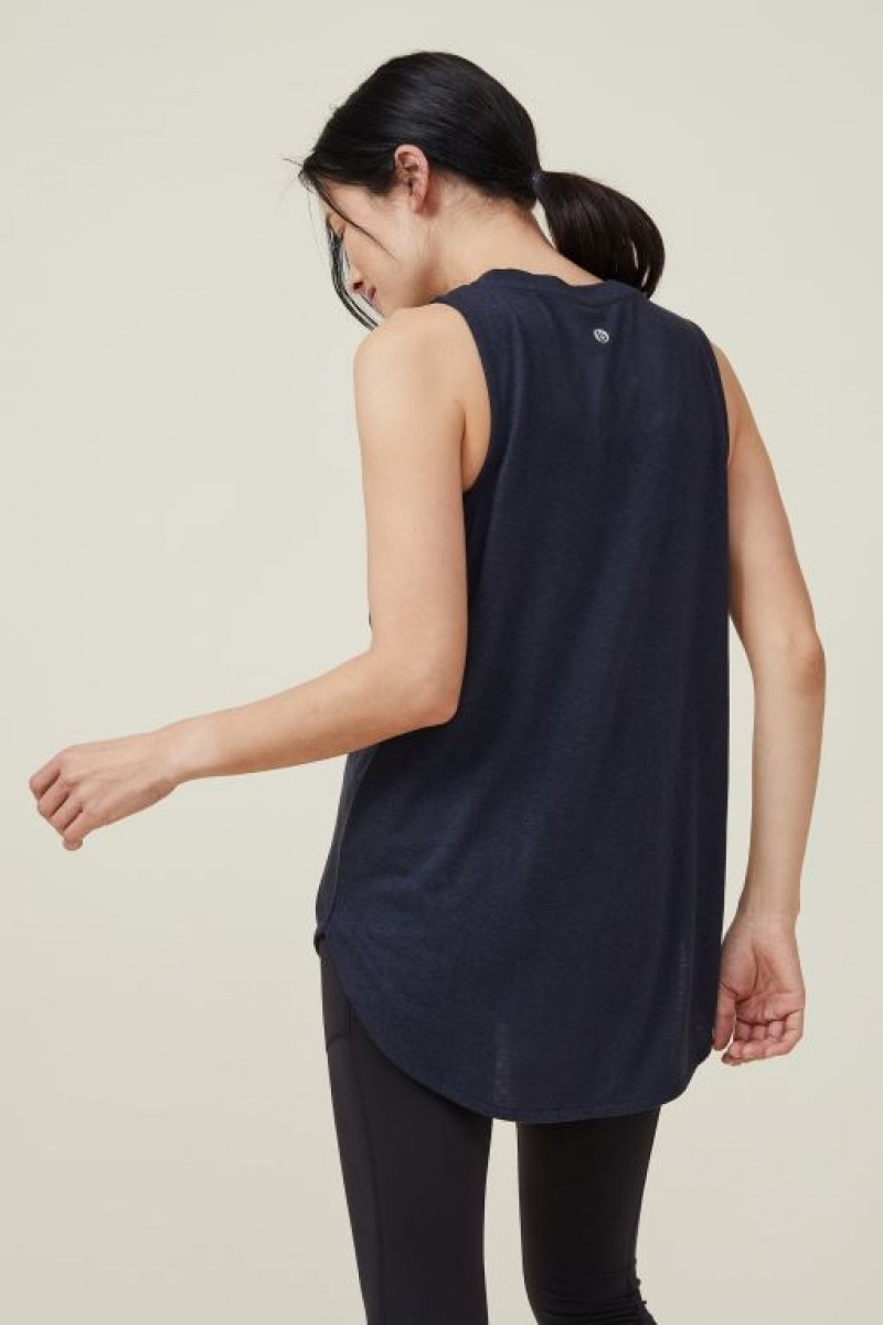 Cotton On Active Curve Hem Tank Top Women's Maternity Wear Navy | mcAgO1kq98X