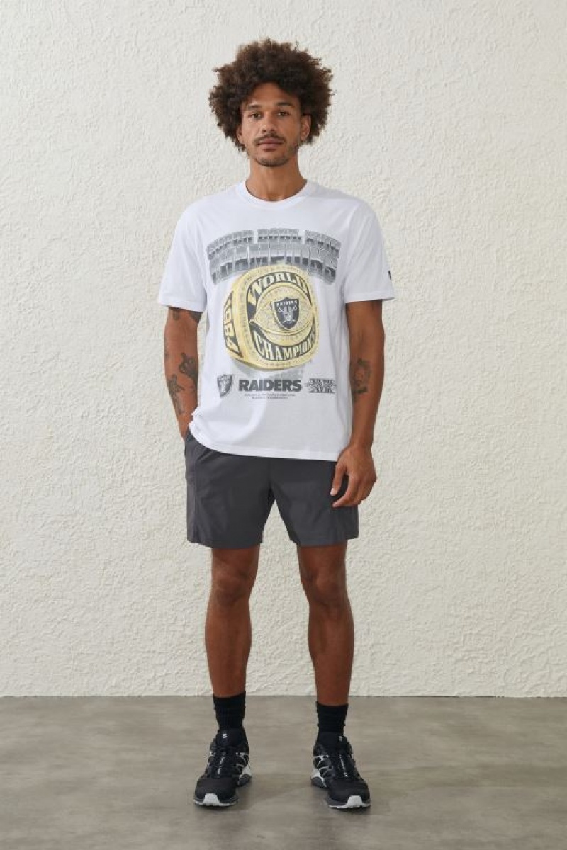 Cotton On Active Nfl Oversized Men's Graphic T-Shirts White | BqASrcjEJts