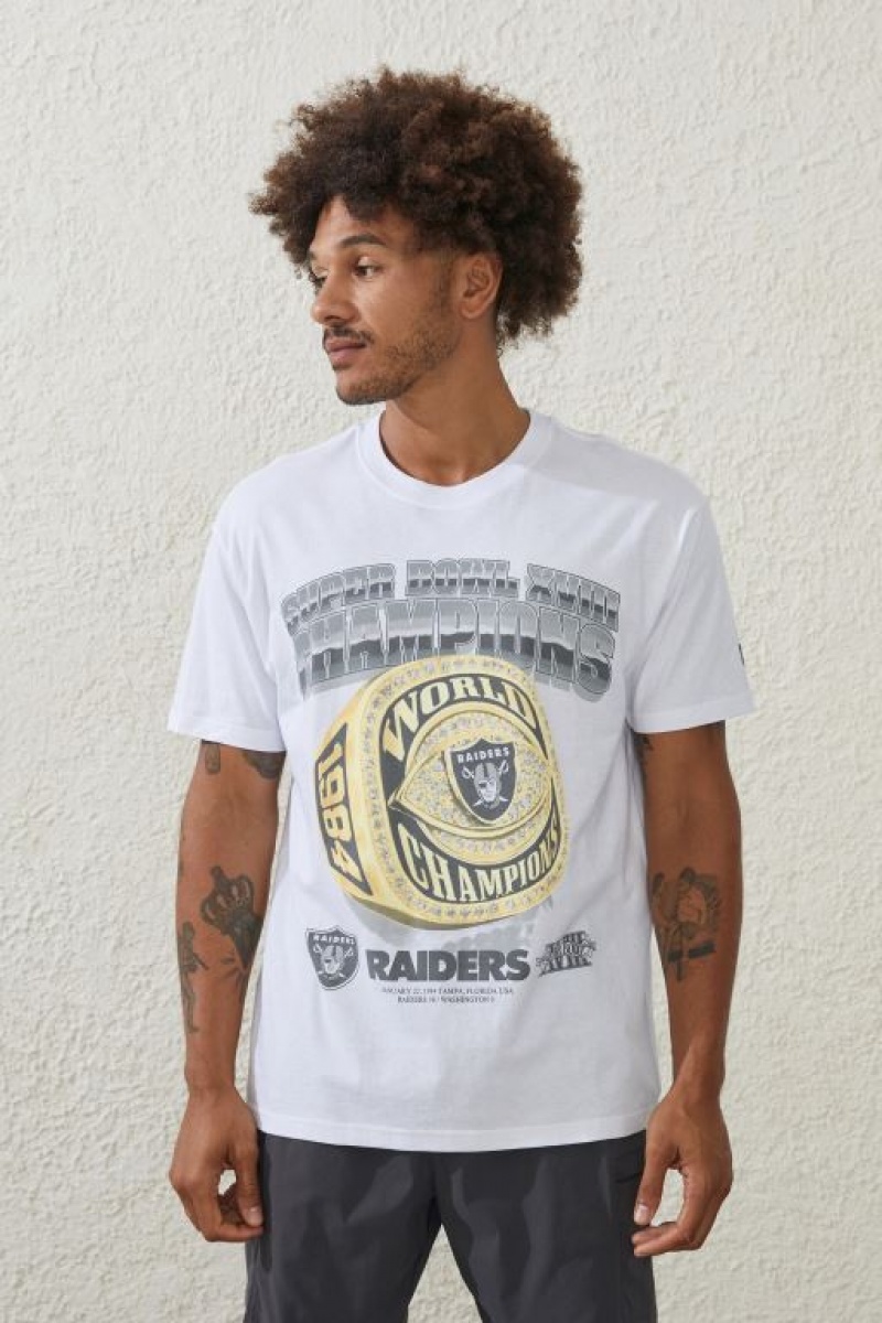 Cotton On Active Nfl Oversized Men\'s Graphic T-Shirts White | BqASrcjEJts