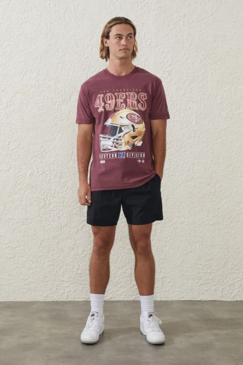 Cotton On Active Nfl Oversized Men's Graphic T-Shirts Burgundy | iIjzDVvXFdM