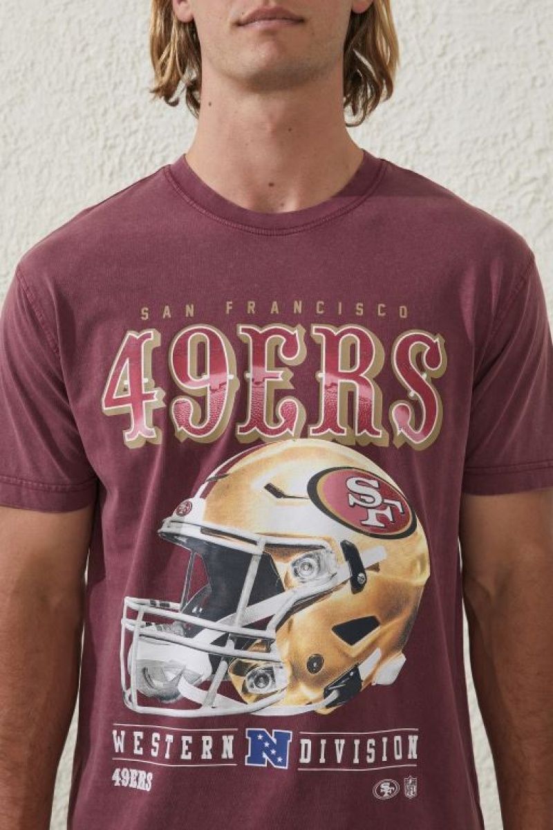 Cotton On Active Nfl Oversized Men's Graphic T-Shirts Burgundy | iIjzDVvXFdM