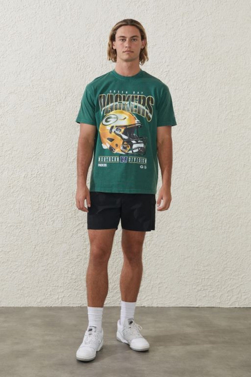 Cotton On Active Nfl Oversized Men's Graphic T-Shirts Green | sruVnNwcZ2A
