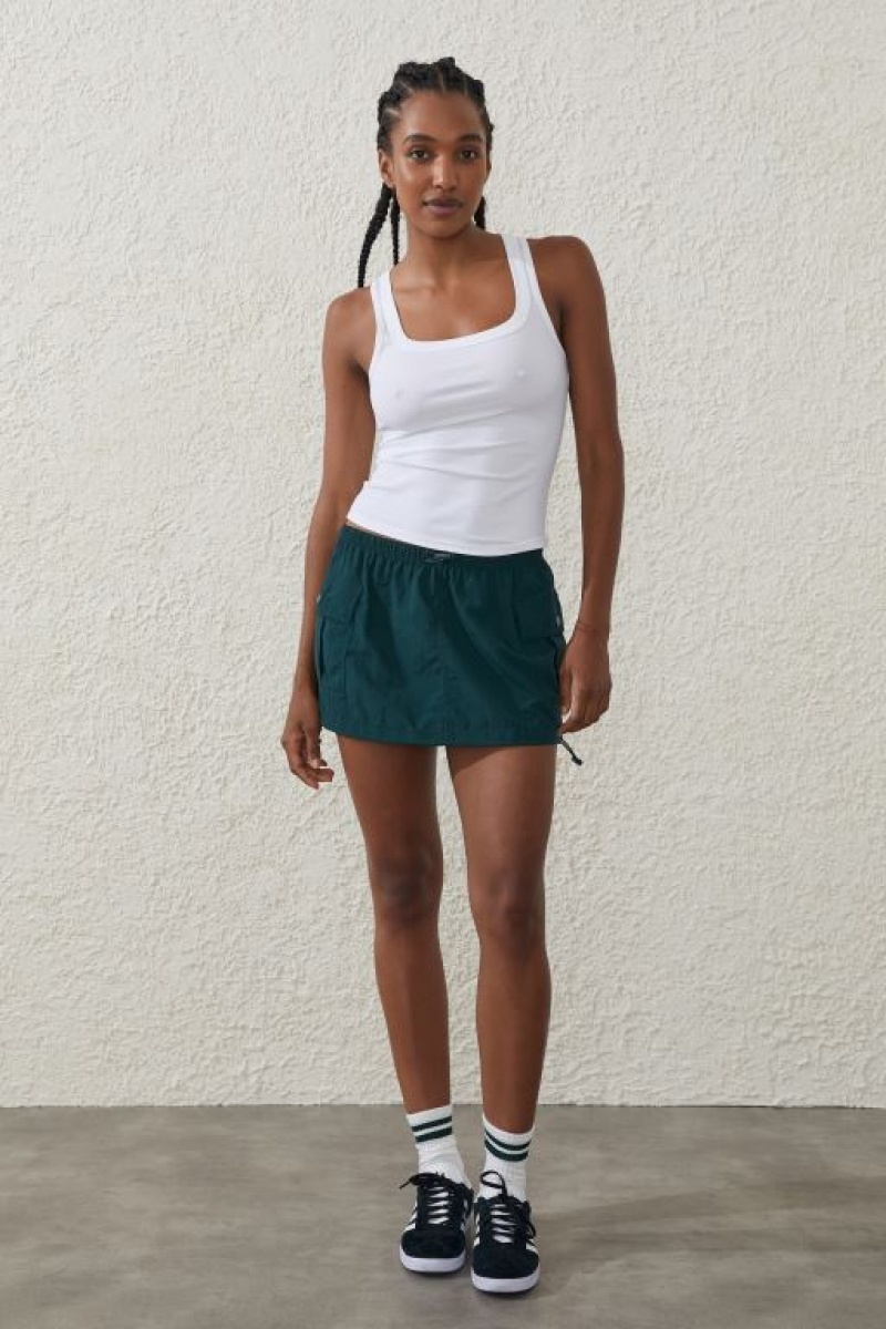 Cotton On Active Rib Scoop Women's Tanks White | N0uNoRnf9L1