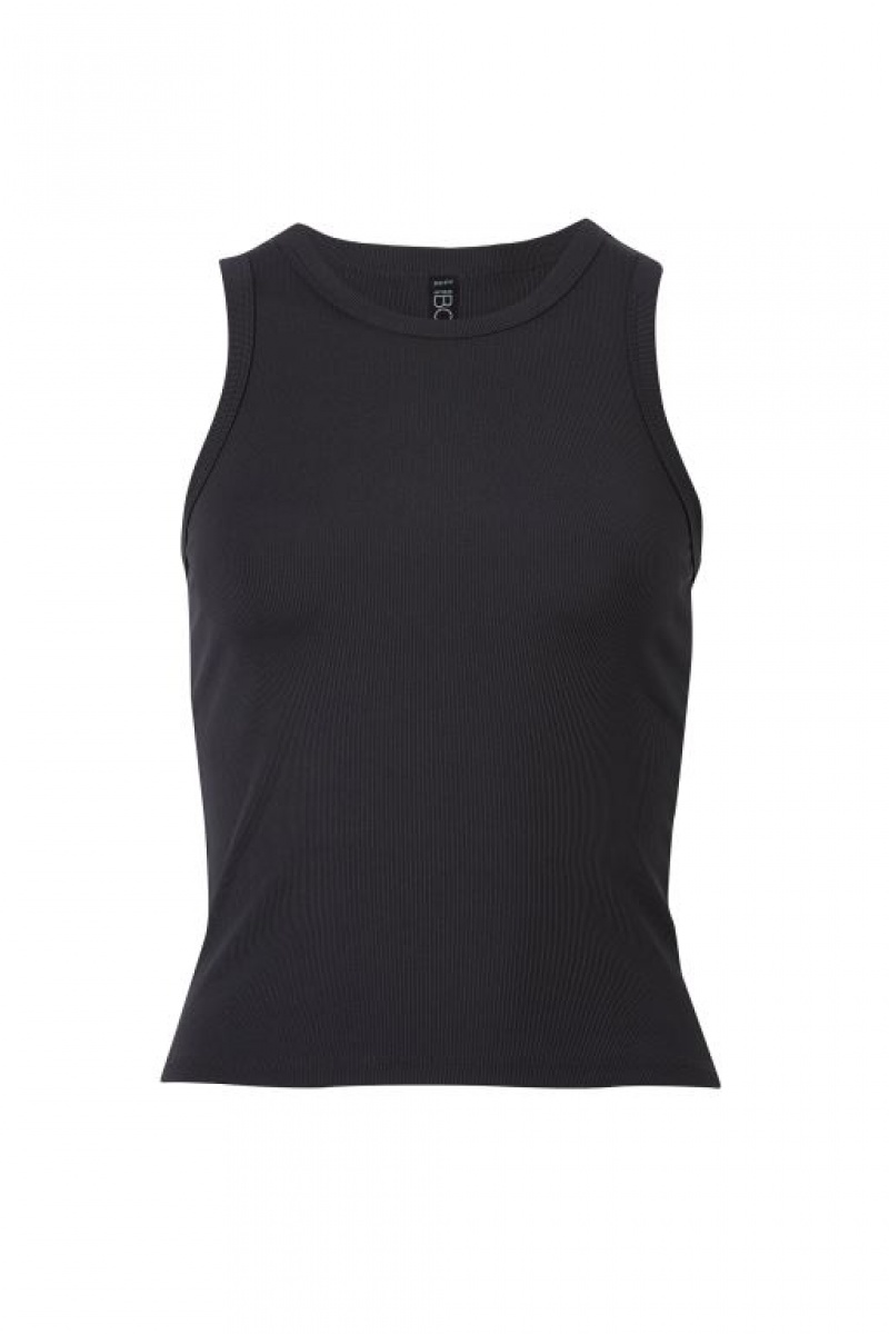 Cotton On Active Rib Women's Tanks Black | dzbvYy73084