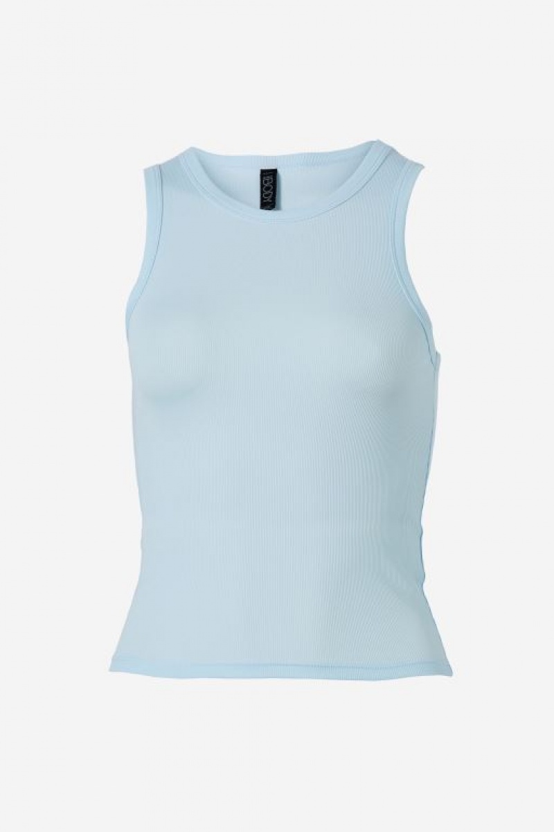 Cotton On Active Rib Women's Tanks Blue | 8g76RGSjTFc