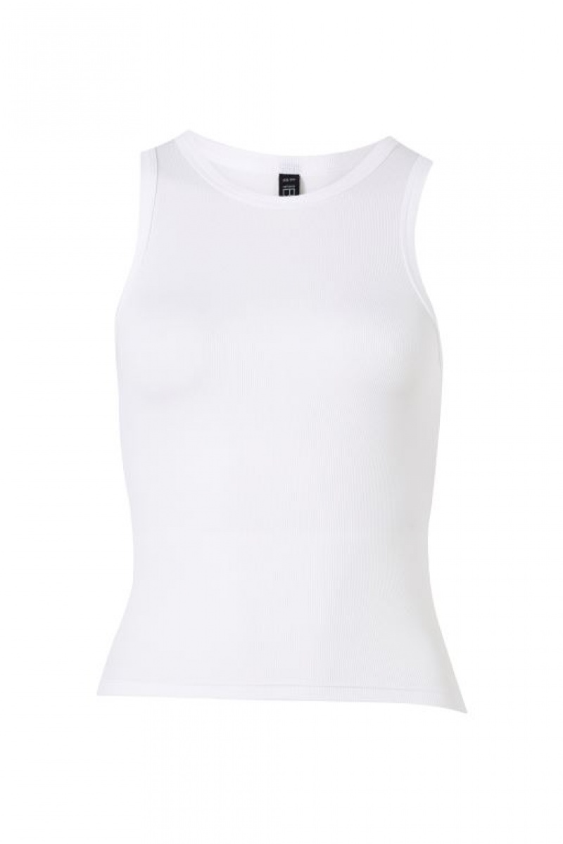 Cotton On Active Rib Women's Tanks White | JK1gCMQ27bN