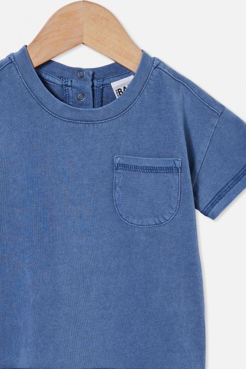 Cotton On Alfie Drop Shoulder Baby T Shirts Blue Wash | vykUWV8GtDs