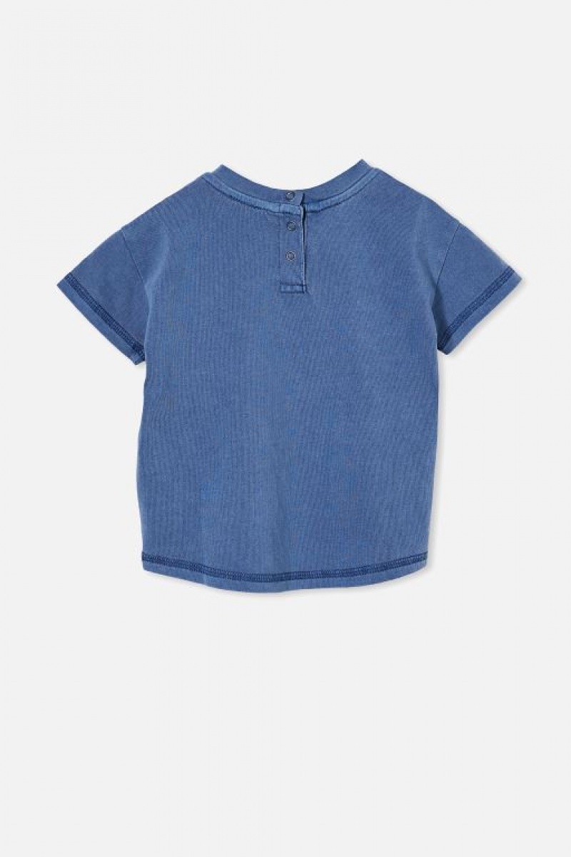 Cotton On Alfie Drop Shoulder Baby T Shirts Blue Wash | vykUWV8GtDs