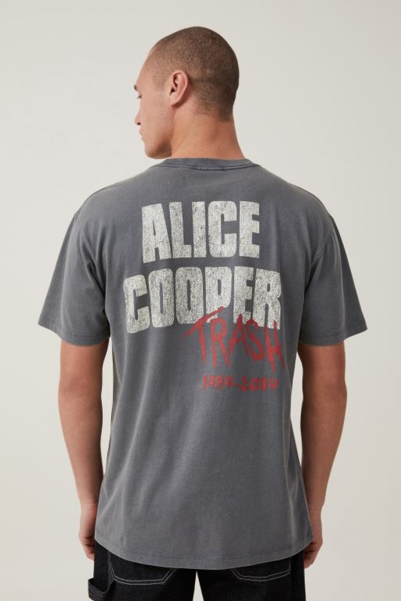 Cotton On Alice Cooper Loose Fit Men's Graphic T-Shirts Lcn | 4JTTlAsjtq0
