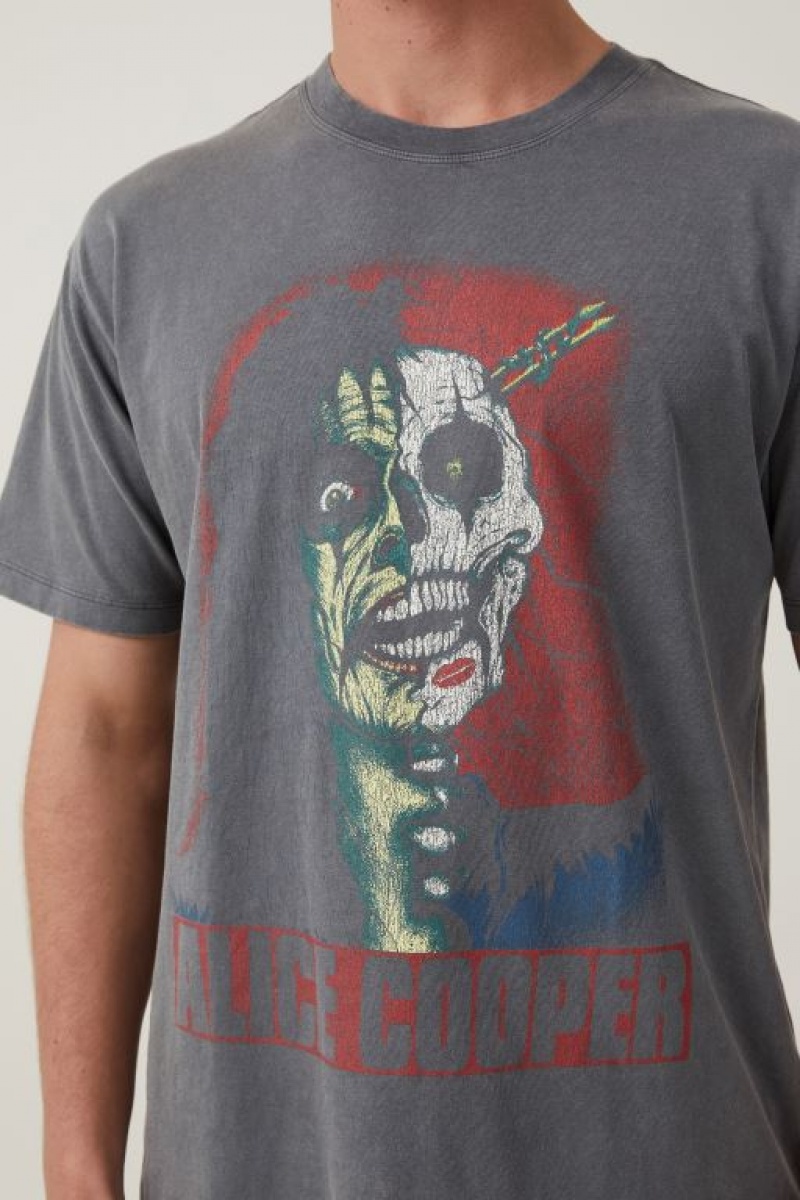 Cotton On Alice Cooper Loose Fit Men's Graphic T-Shirts Lcn | 4JTTlAsjtq0