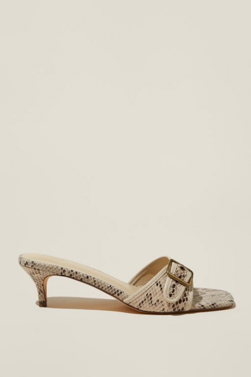 Cotton On Amelia Buckle Mule Women's Heels Snake | m8xoyJKEPVs