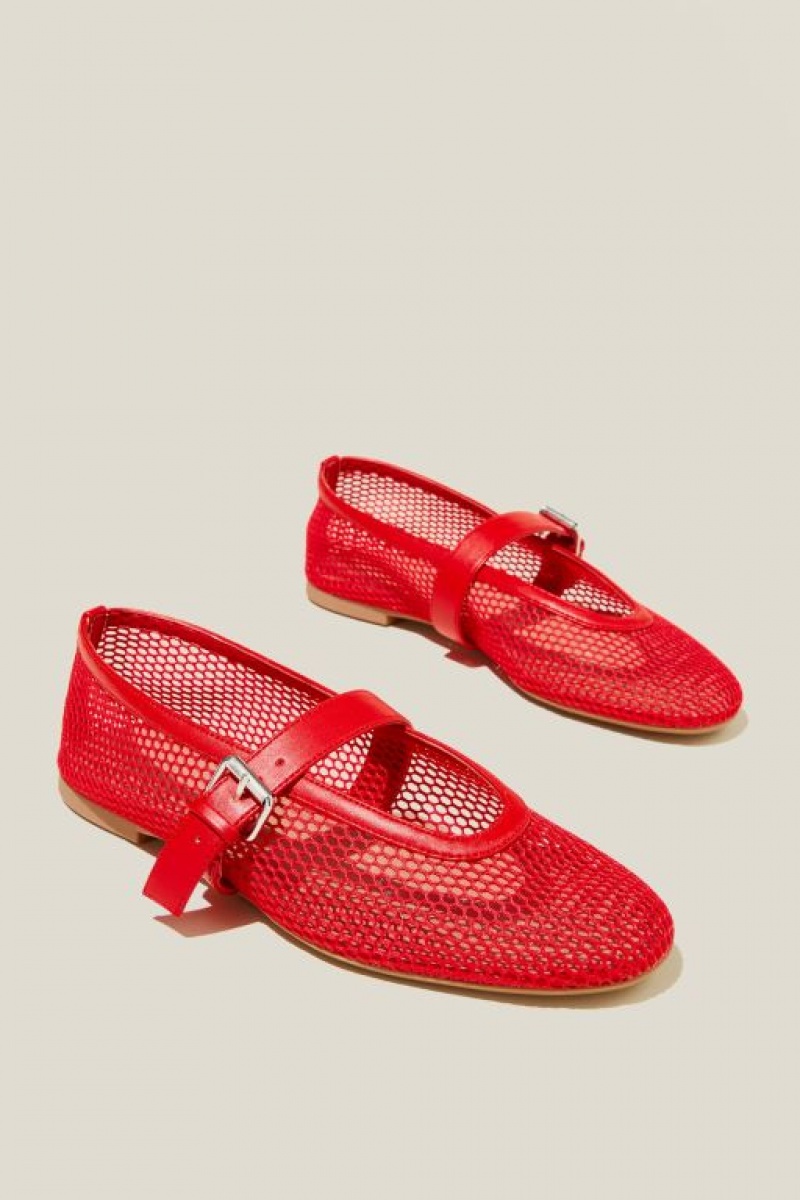 Cotton On Amy Round Mary Jane Ballet Women's Loafers Red | KwQ29wXEBxe