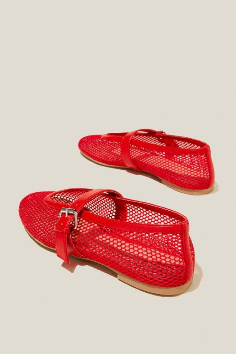 Cotton On Amy Round Mary Jane Ballet Women's Loafers Red | KwQ29wXEBxe