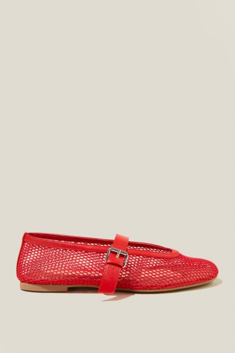 Cotton On Amy Round Mary Jane Ballet Women\'s Loafers Red | KwQ29wXEBxe