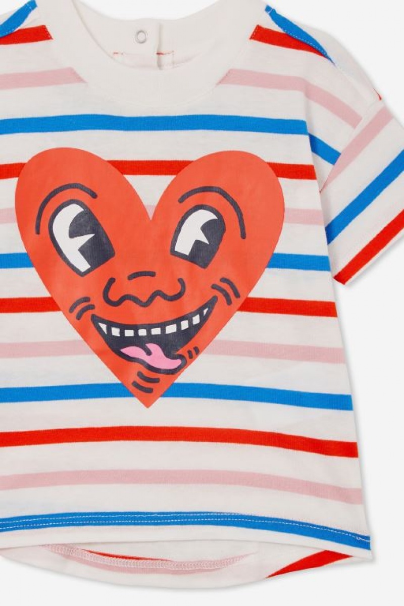 Cotton On Andie Drop Shoulder Lcn Baby T Shirts Multicolor Stripes | RxeRB6UrLRD
