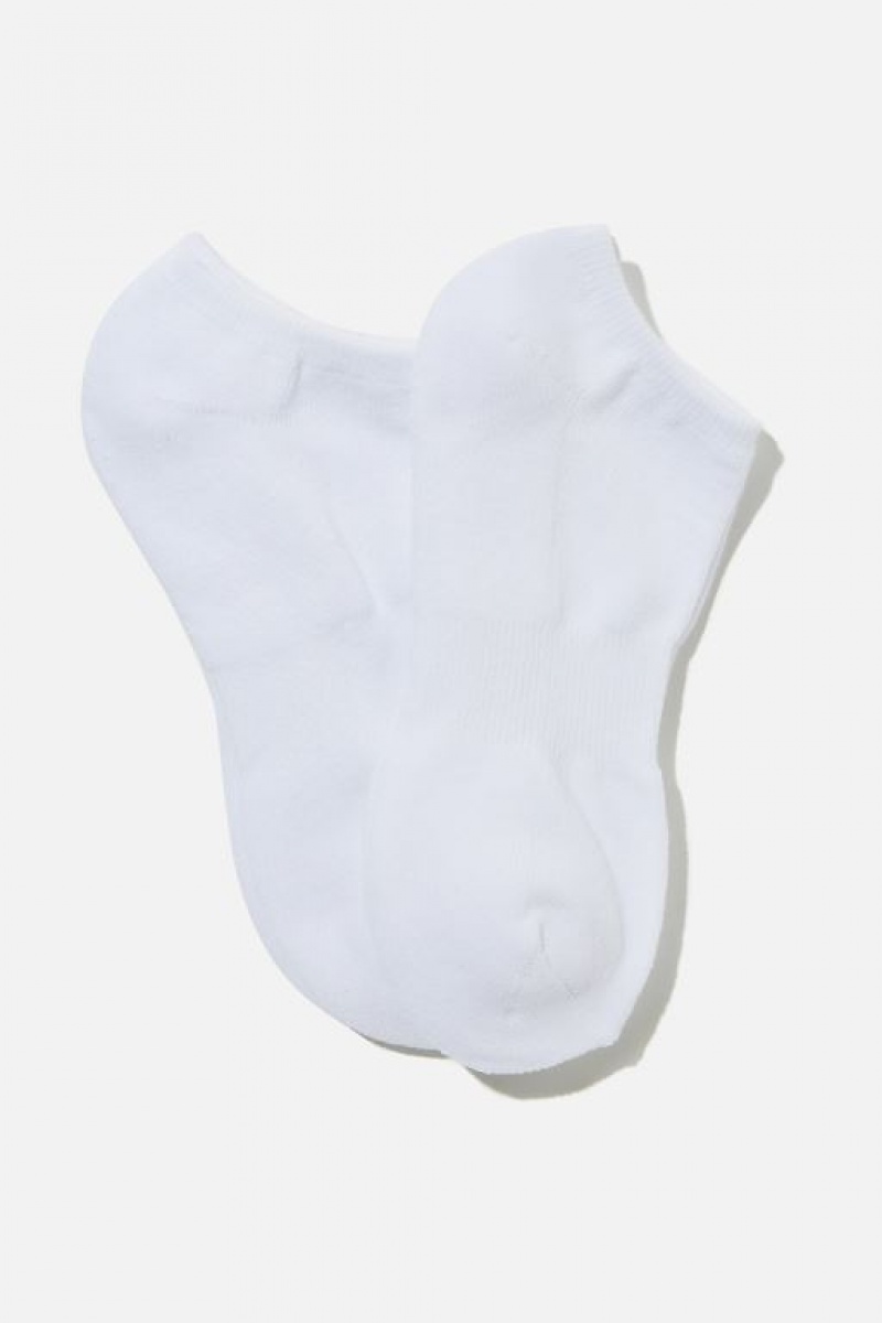 Cotton On Ankle Socks 2 Pack Men\'s Socks White | fuIuhY30Bf2