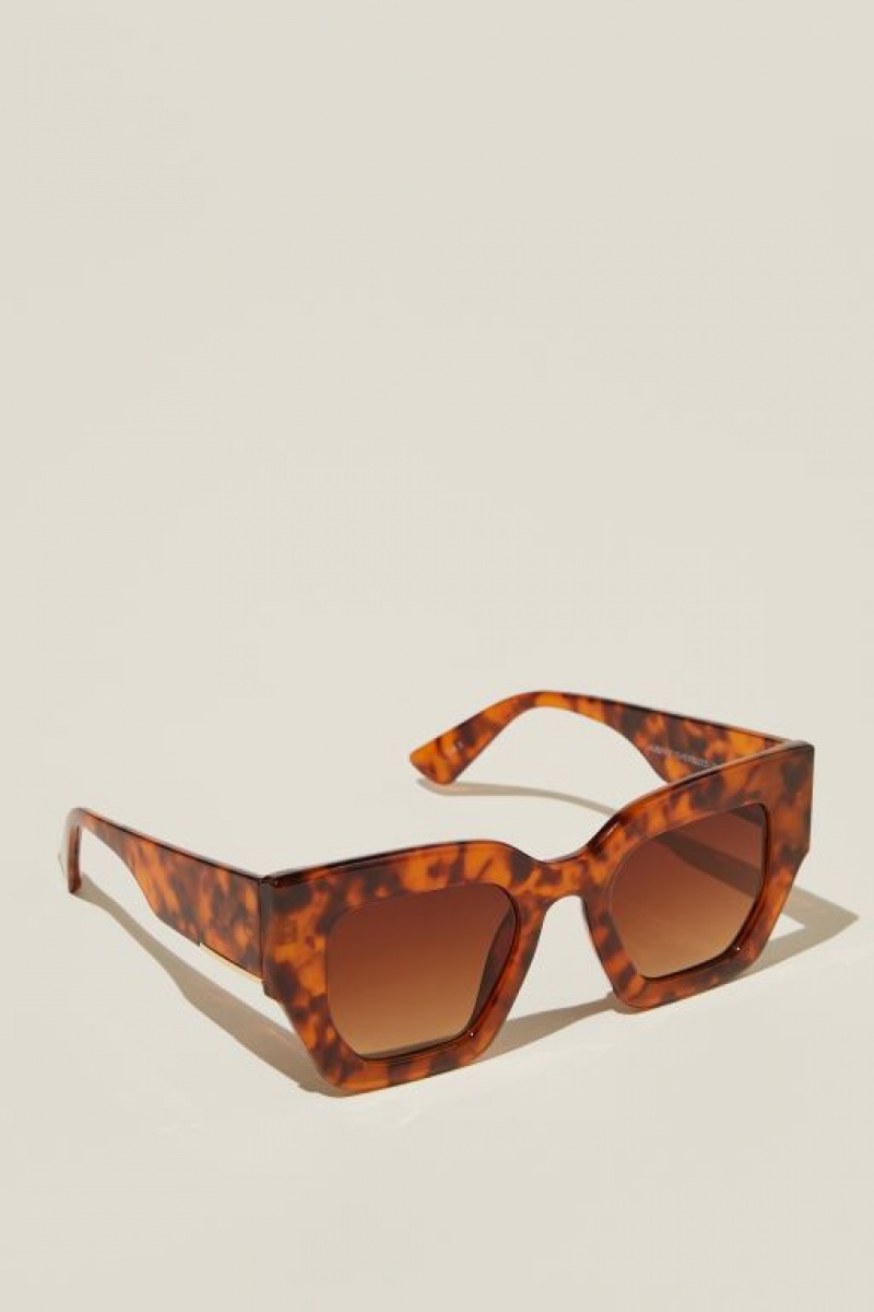 Cotton On Aubrey Oversized Women's Sunglasses Sepia | dROBB560Apb
