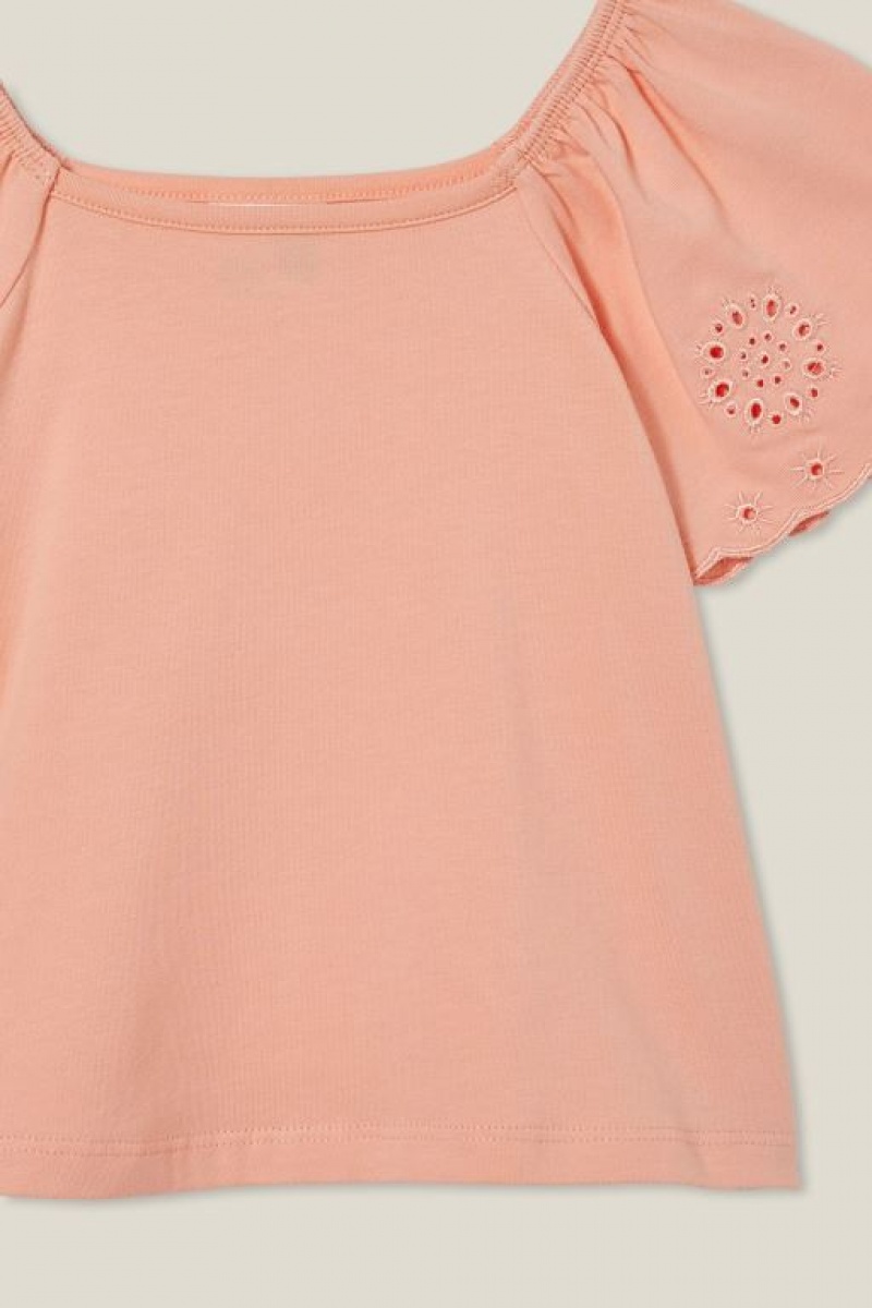 Cotton On Ava Short Sleeve Girls' T Shirts Orange | dYjhsZTzmdK