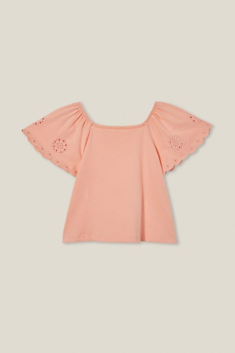 Cotton On Ava Short Sleeve Girls' T Shirts Orange | dYjhsZTzmdK