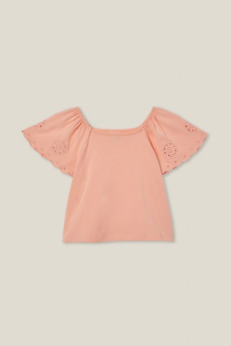 Cotton On Ava Short Sleeve Girls\' T Shirts Orange | dYjhsZTzmdK