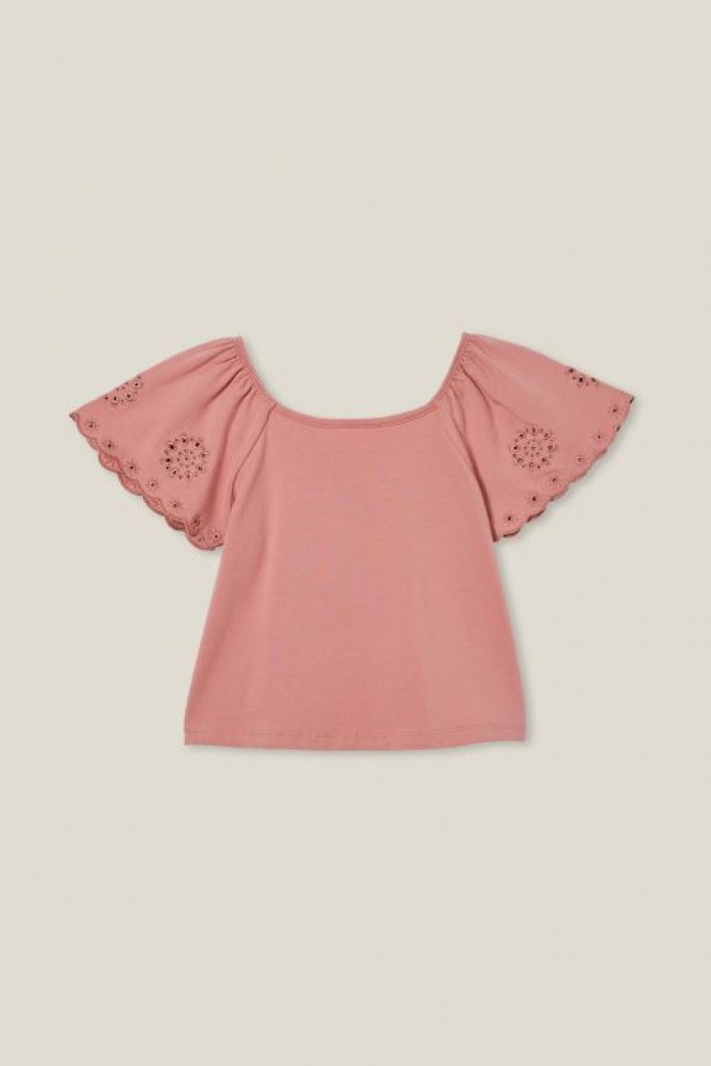 Cotton On Ava Short Sleeve Girls' T Shirts Clay | vHvHg7KEOEi