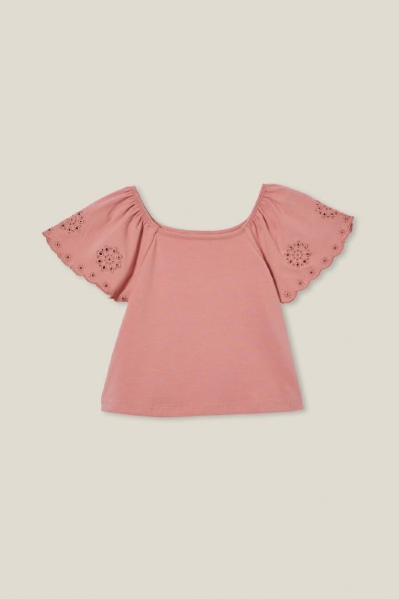 Cotton On Ava Short Sleeve Girls\' T Shirts Clay | vHvHg7KEOEi