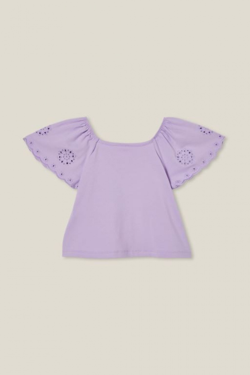 Cotton On Ava Short Sleeve Girls' T Shirts Purple | sA637PIDErF