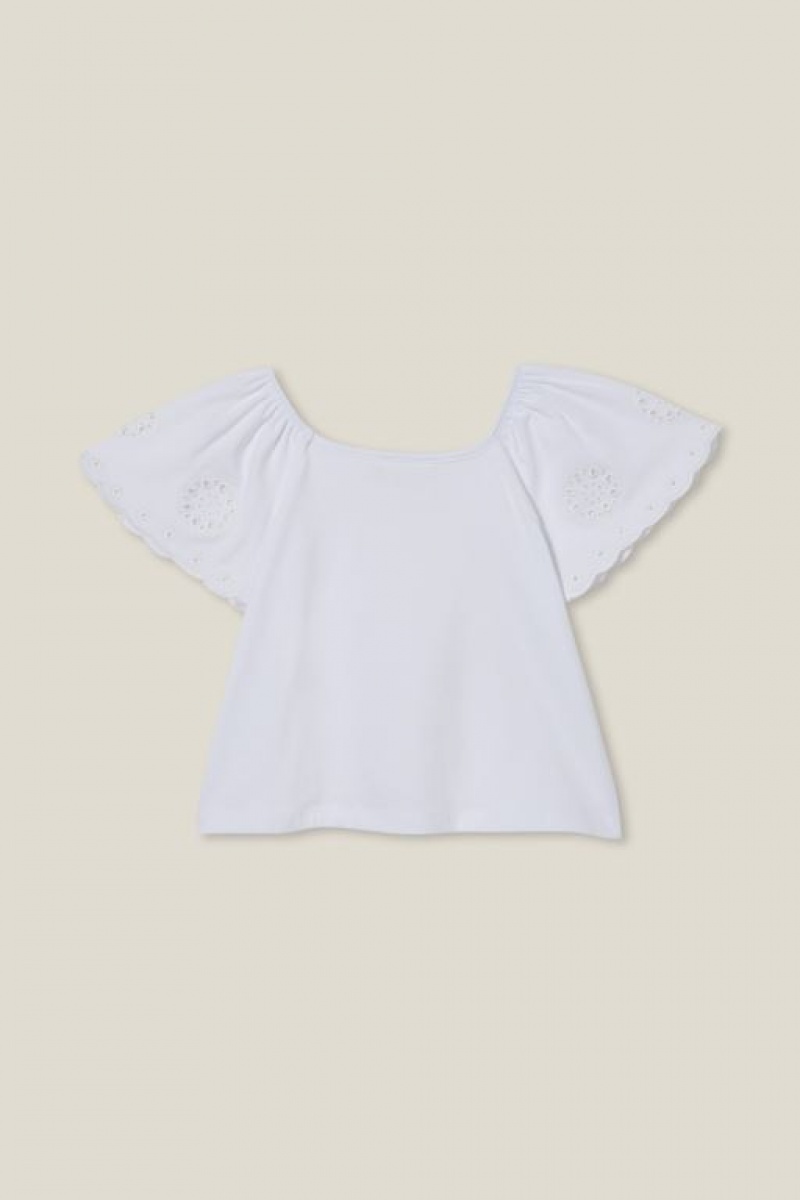 Cotton On Ava Short Sleeve Girls' T Shirts White | hi4XdNp1rVf