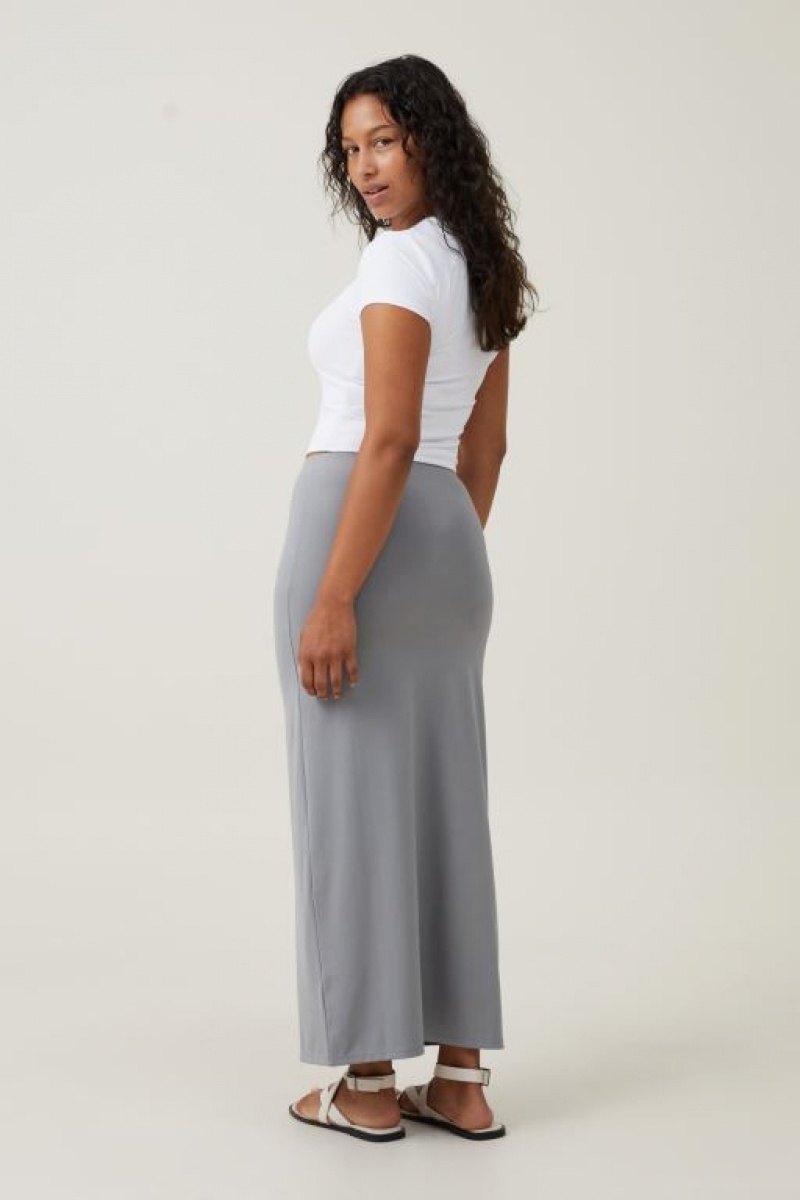 Cotton On Ava Slip Maxi Women's Skirt Grey | 3SbiKFqj8za