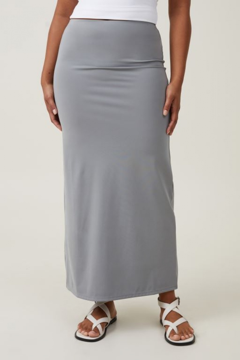 Cotton On Ava Slip Maxi Women's Skirt Grey | 3SbiKFqj8za