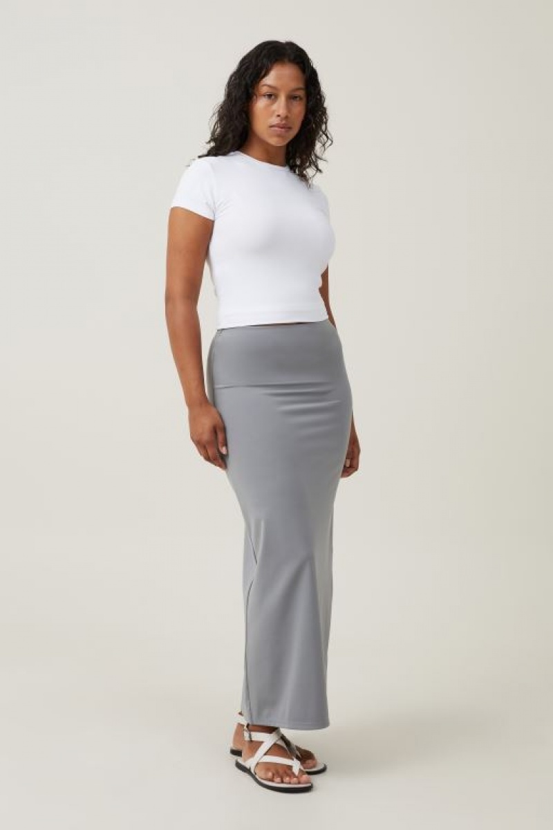 Cotton On Ava Slip Maxi Women\'s Skirt Grey | 3SbiKFqj8za